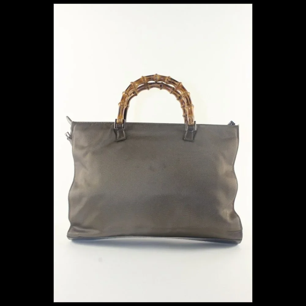 Gucci Green Leather 2way Bamboo 7GK1129K